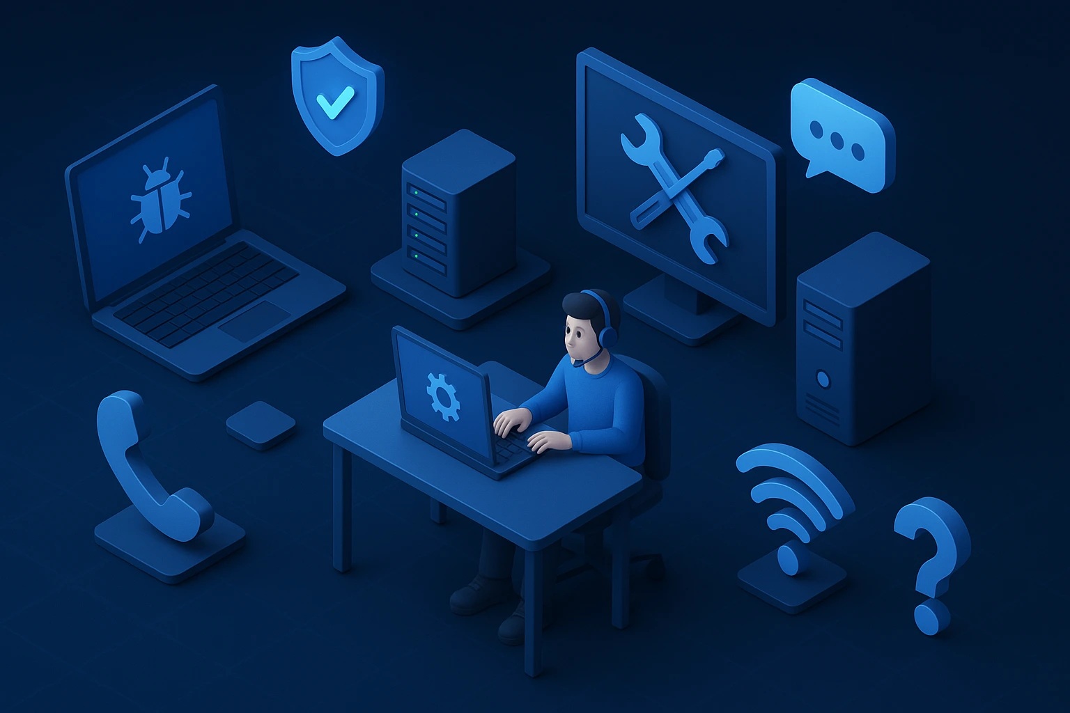 IT support team assisting users